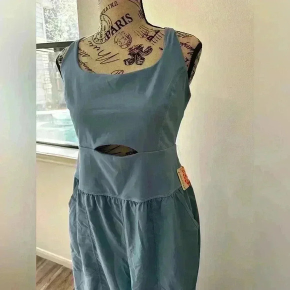 Free People Pants - NWT Free People Righteous Jumpsuit Falling Water Blue Large